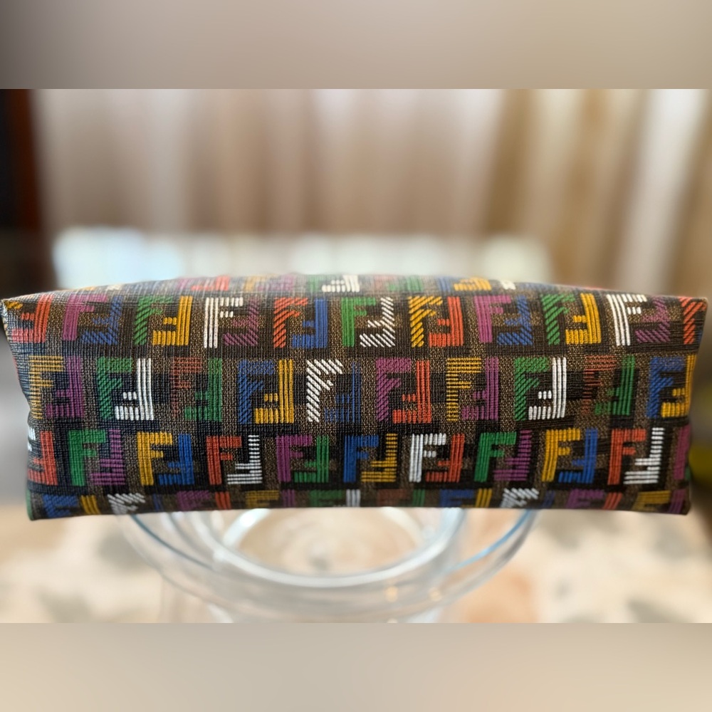 AUTHENTIC FENDI MULTI COLOR MONOGRAMMED CANVAS POUCH - EUC PRELOVED-EUC - Picture 12 of 15